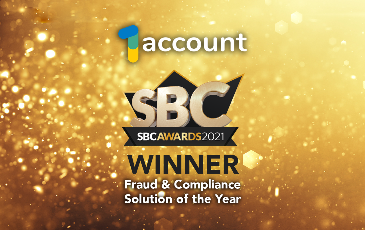 Prestigious accolade for 1account crowned Fraud & Compliance Solution of the Year at the SBC Awards